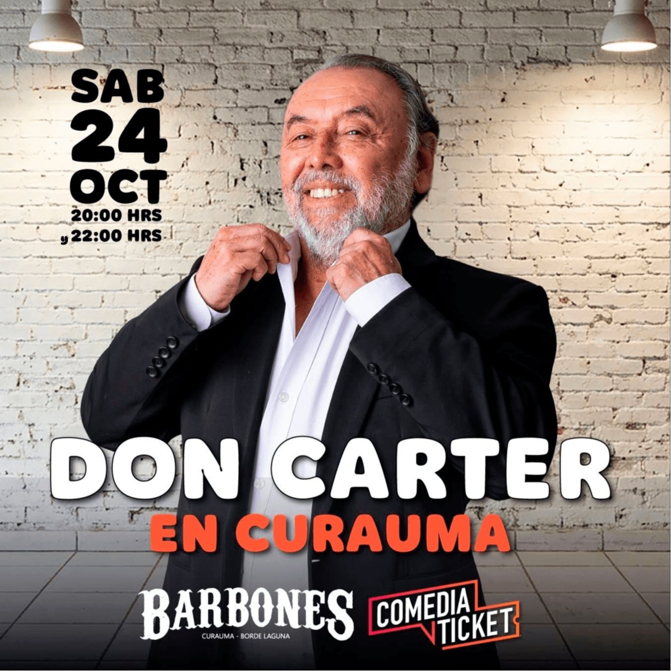 Flyer de Don Carter en Barbones CURAUMA