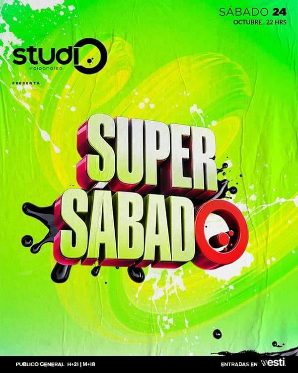 Flyer de STUDIO VALPARAISO ® presenta SUPER SABAD⭕️ | SABADO 24 OCTUBRE 2026