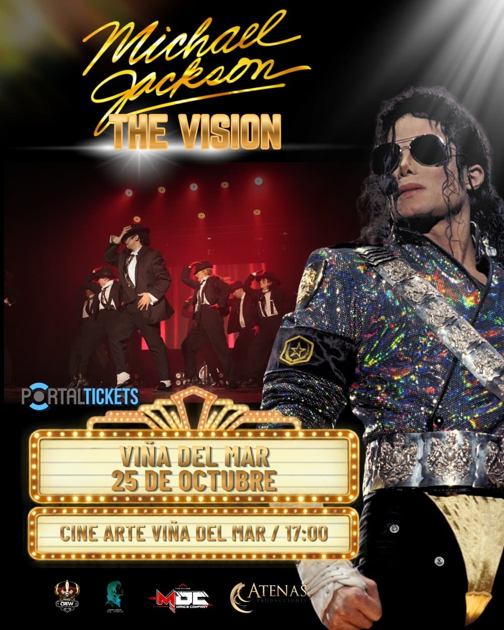 Flyer de TRIBUTO A MICHAEL JACKSON: THE VISION EN CINE ARTE VIÑA DEL MAR