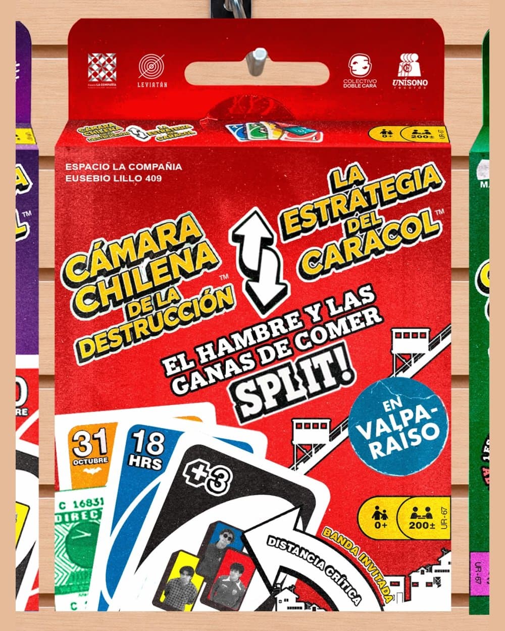 Flyer de CAMARA CHILENA DE LA DESTRUCCION + LA ESTRATEGIA DEL CARACOL EN ESPACIO LA COMPAÑIA, VALPARAÍSO