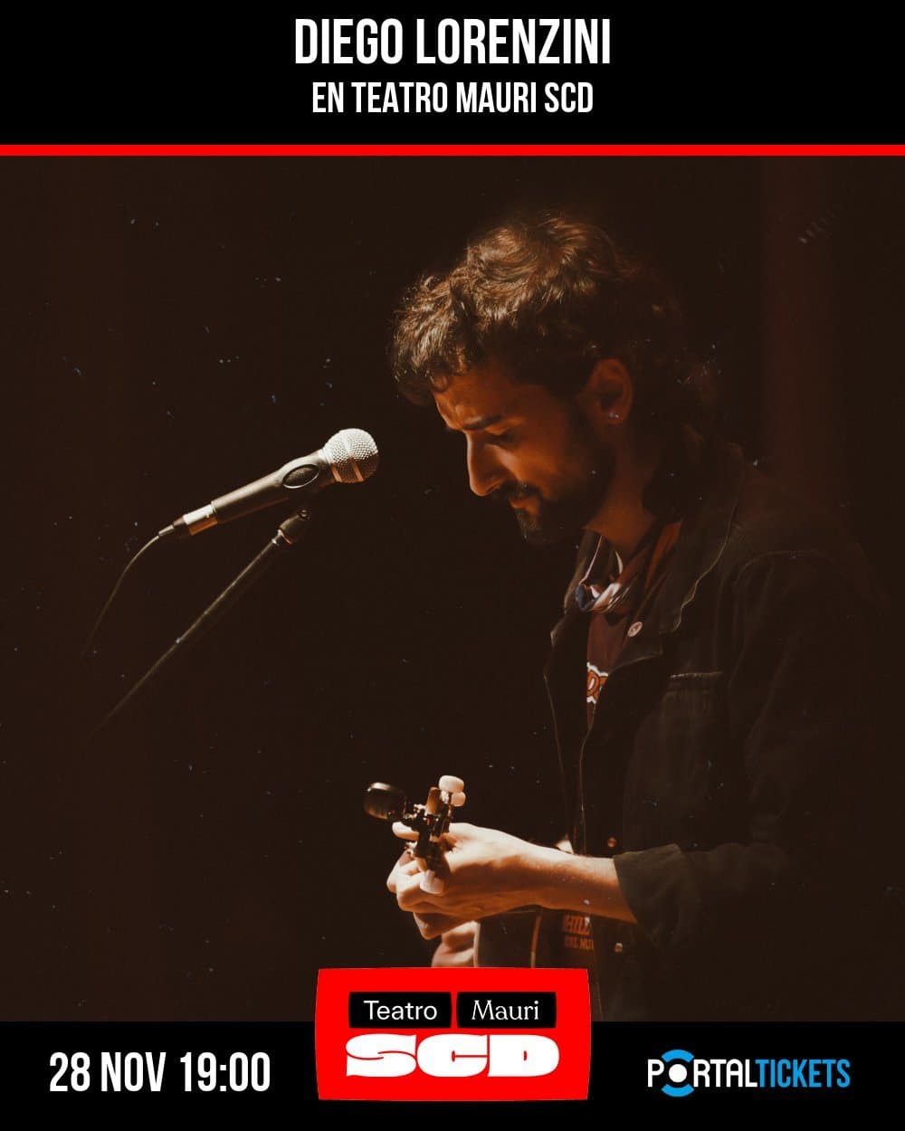 Flyer de DIEGO LORENZINI EN TEATRO MAURI SCD, VALPARAÍSO