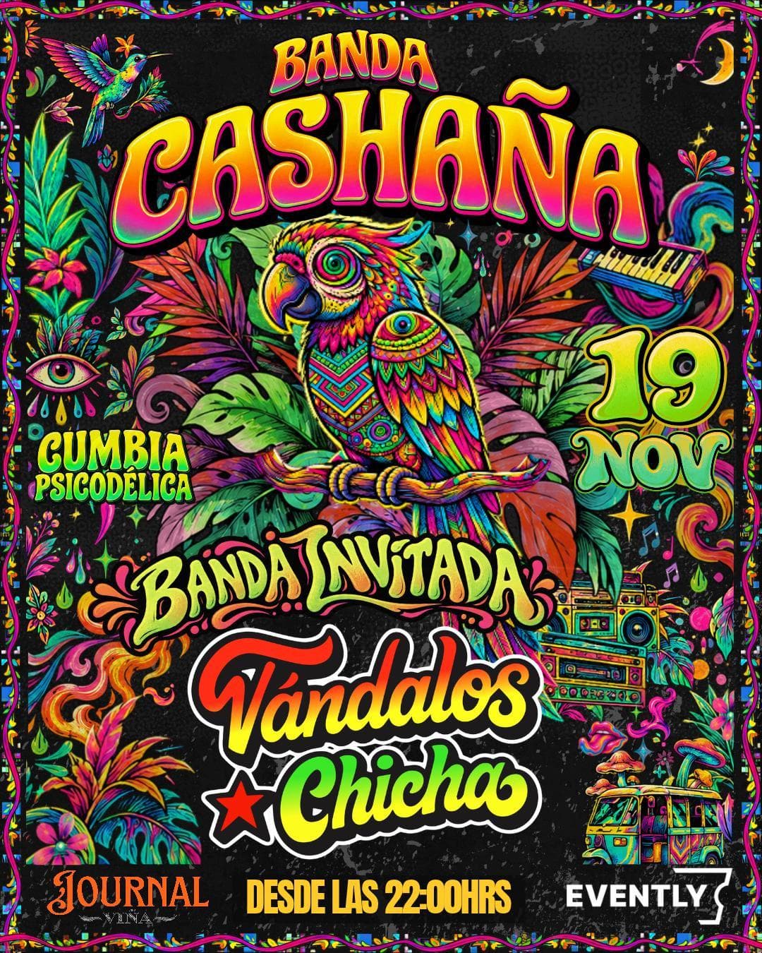 Flyer de Banda Cachaña en Journal viña
